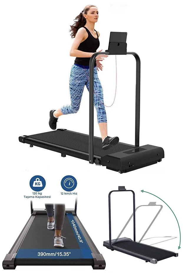 Relax Uzaktan Kumandalı Katlanabilir Yürüme ve Koşu Bandı 120 kg Kapasiteli 12 km Hız RL-910